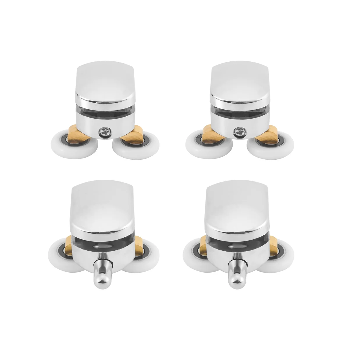 4Pcs 23mm Shower Door Rollers Sliding Shower Doors Wheels Replacement Roller Runner Wheel (2 Top & 2 Bottom )