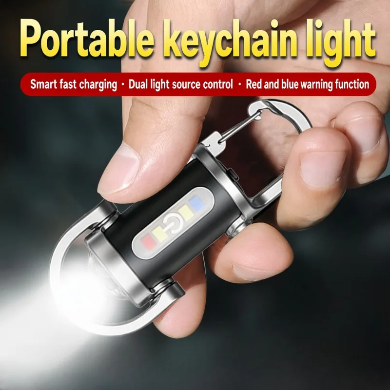 Mini Keychain LED Light, Portable Emergency Work Lamp, Long Battery Life, Multi Functional Flashlight for Outdoor Camping Hikin