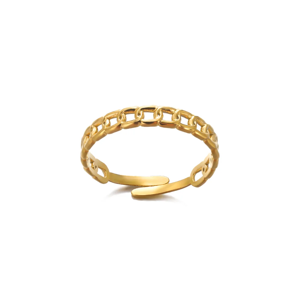 316L Edelstahl Ringe für Frauen Gold Farbe Multilayer Geometrische Offenen Ring Vintage Wasserdicht Hochzeit Ästhetischen Schmuck Geschenk