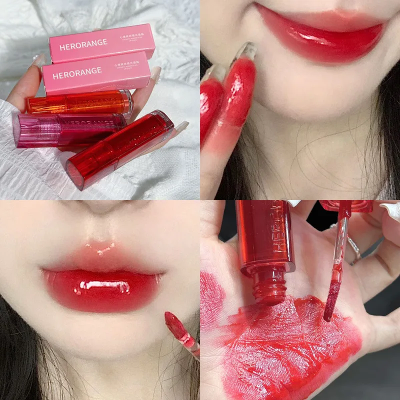 HERORANGE Colorful Mirror Lip Glaze Long-lasting Color, not Easy to Stick to Cup Lipstick, Film-forming Lip Gloss