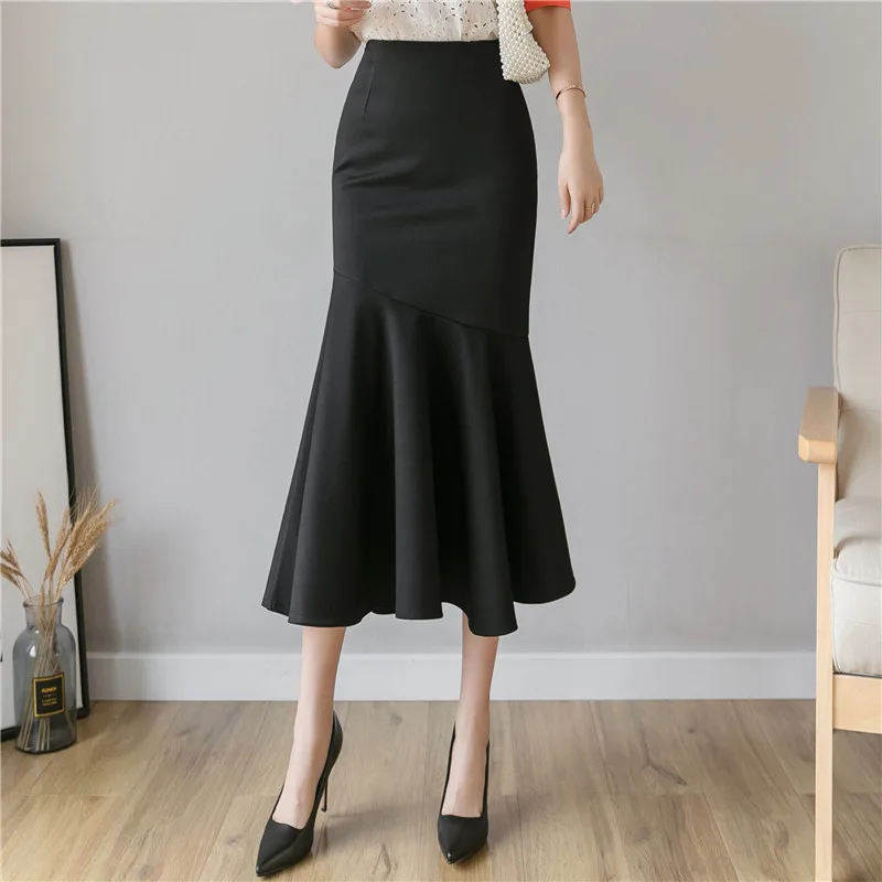 New European and American style fishtail skirt skirt in spring and summer of 2023 Women's high waist mid-length hip wrap skirt