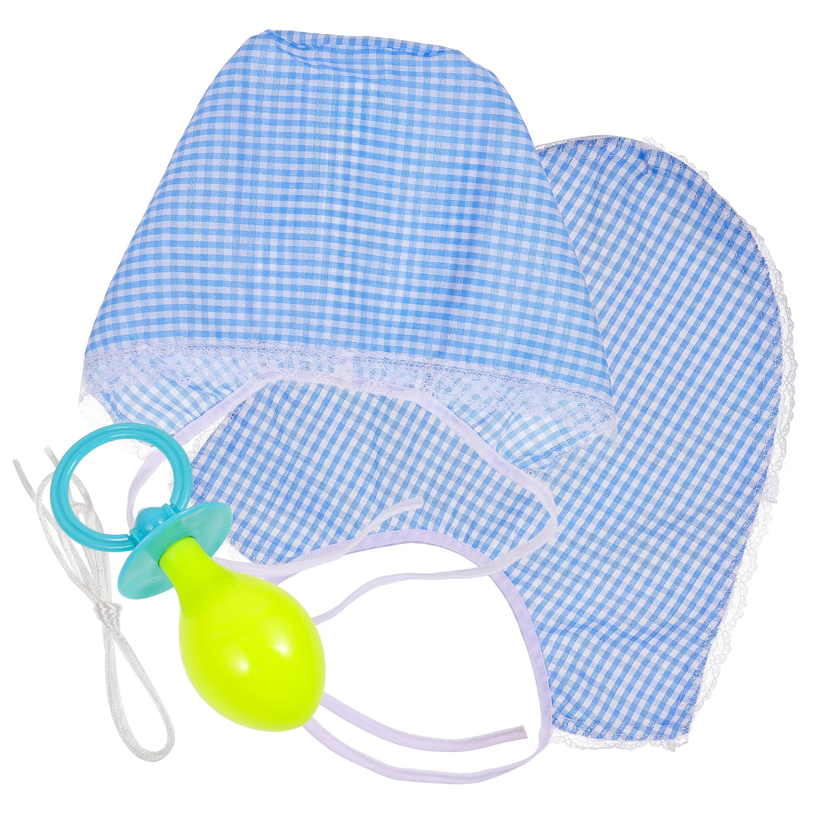 

3 Pcs Pacifier Bib Hat Set Adults Play Baby Clothes Set Reusable Washable Adult Cosplay Props Kids Accessories Infant Wear