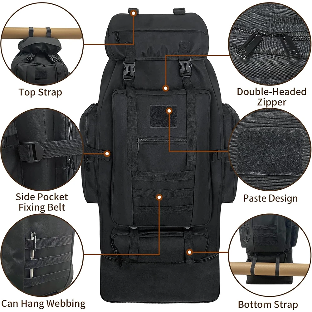 Bild 5: 100L Bergsteigen Tasche Jagd Schulter Gepäck Große Tasche Multifunktionale Camouflage Rucksack Für Wandern Camping Outdoor Sport