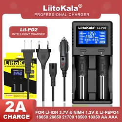 Liitokala Lii-PD2 Lii-PD4 Lii-S2 Lii-S4 18650 Rechargeable Battery Charger 3.7V Li-ion 1.2V NiMH 26650 21700 18350 18500 AAA