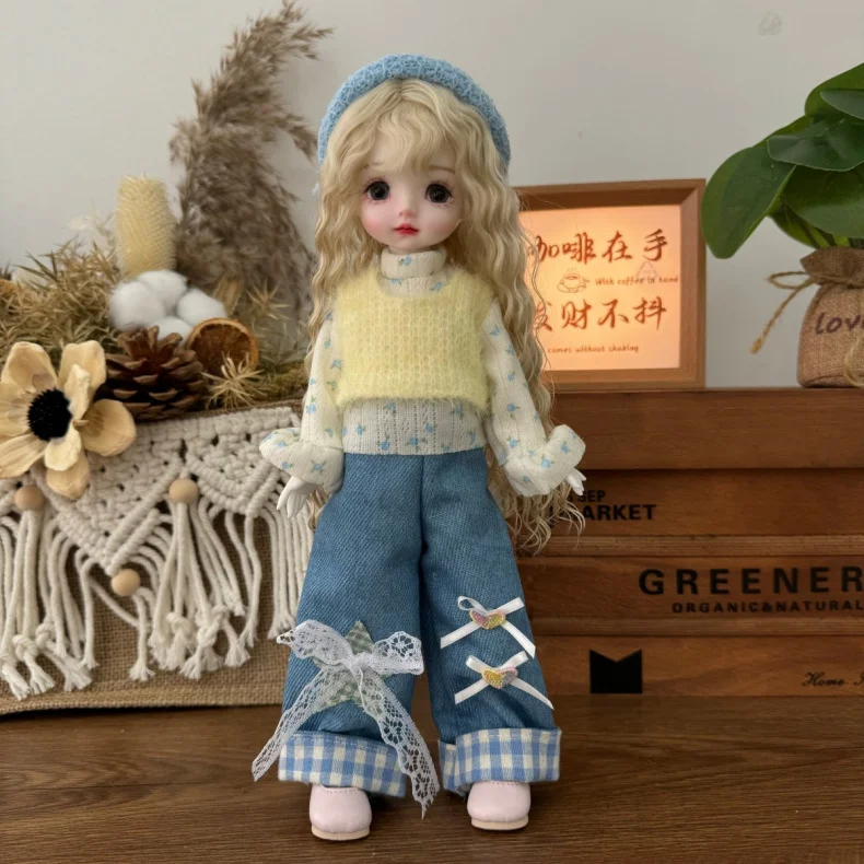 Cute Fashion 30cm BJD Doll Clothes 1/6 Scale Doll Outfit Set Girl Doll Replacement Dress Up Accessories for Birthday Gift Toy