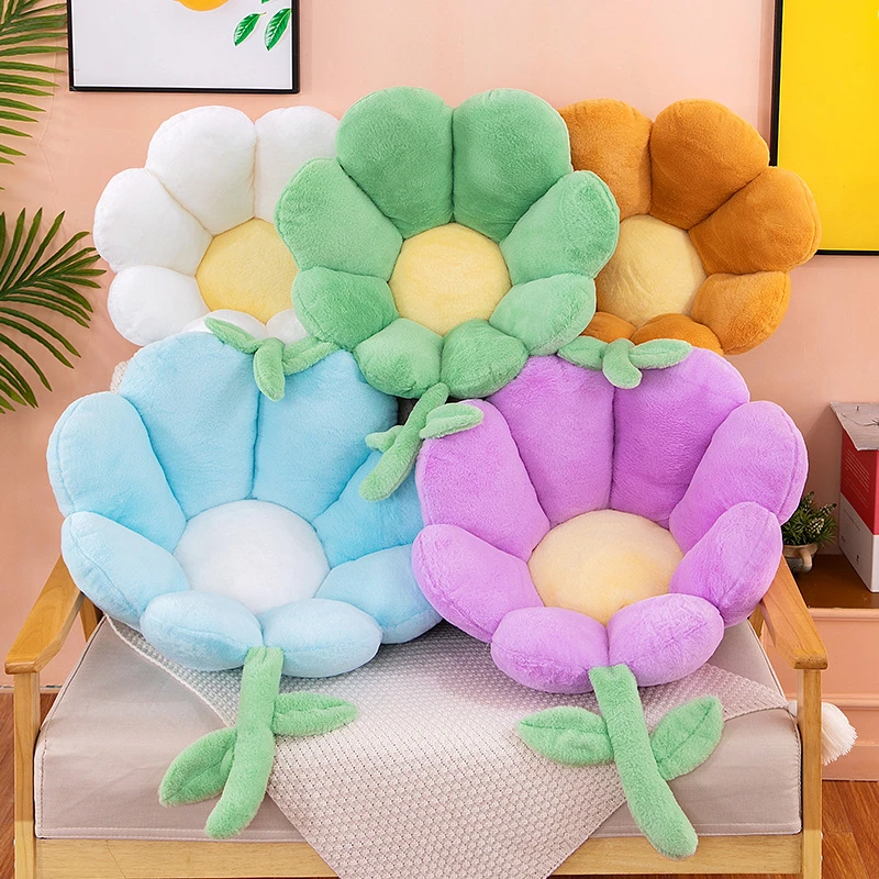 

Creative Daisy Cushion Pillow Color Plush Toy Office Petal Chair Cushion Backrest Home Decorative Comfortable Bed Bedroom Pillow