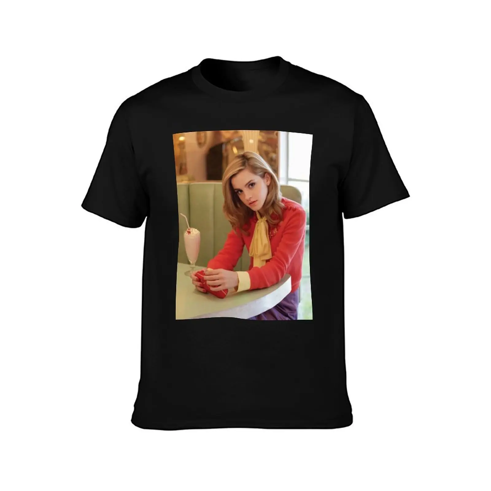 Emma Watson Milkshake Color Es T-Shirt Anti-Wrinkle Short Sleeve T-Shirt