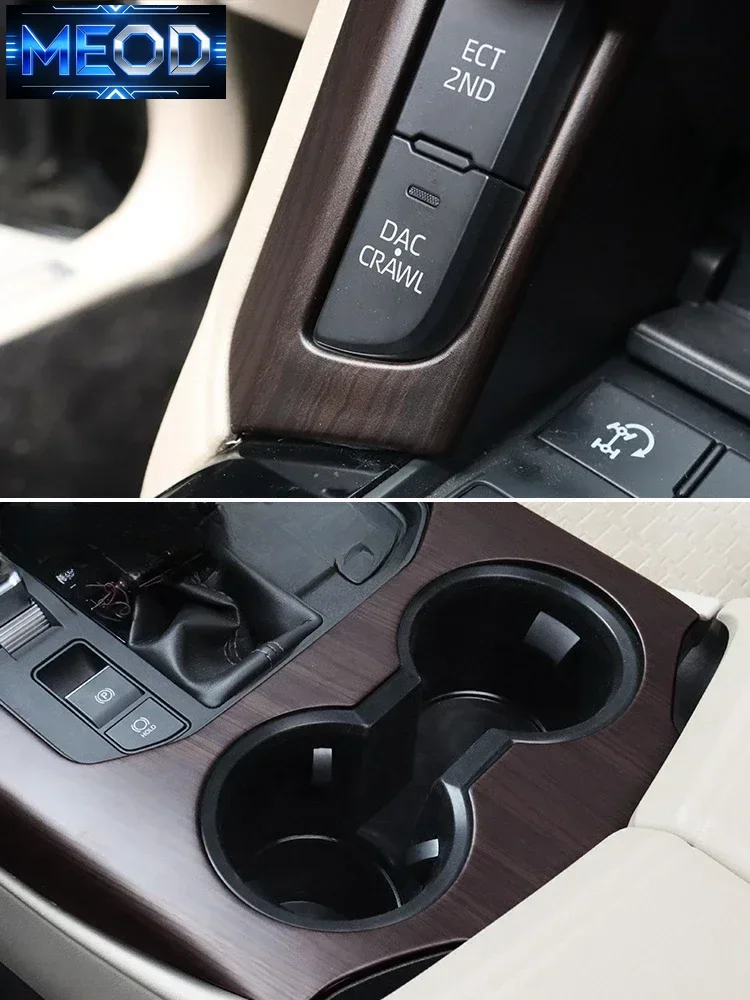 New For Land Cruiser LC300 2022 2023 Peach Wood Grain Center Console Panel Frame Gear Head Cover Start Stop Button Pillar Sticke