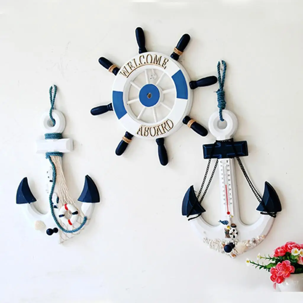 Nautical Hanging Decoration Shabby Chic Anchor Hook Starfish Shell Craft