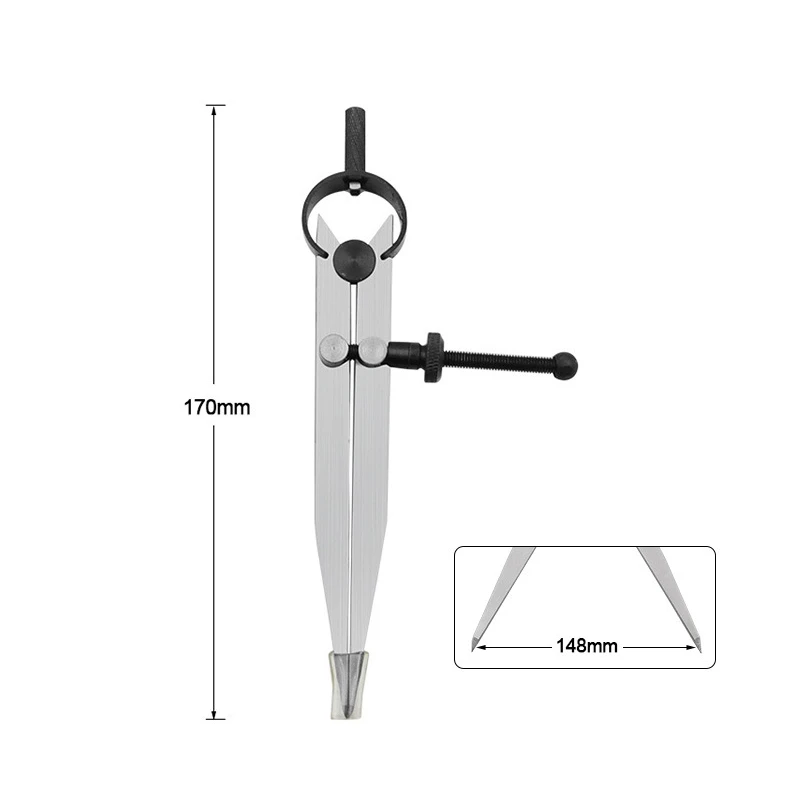 S/M/L Adjustable Lockable Steel Divider Wing Leather Compass Spacing Gauge Drawing Wire Edge Holder DIY Cattle Leather Tools