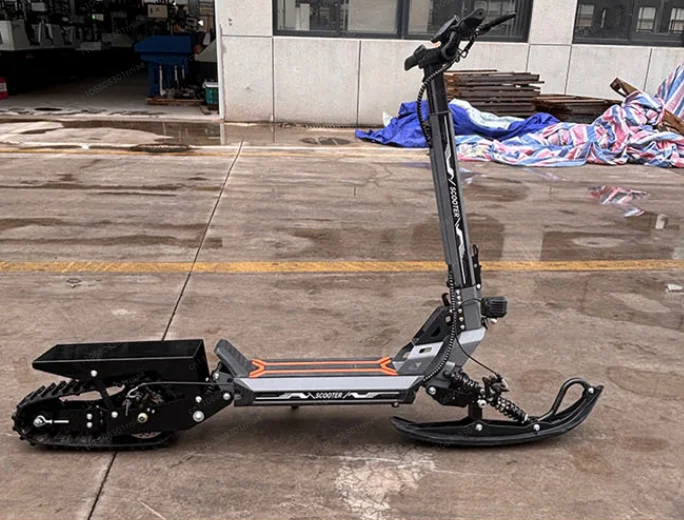 Electric 48V dual-purpose snowmobile ski sled track 120kg load capacity with LCD screen, suitable for winter riding