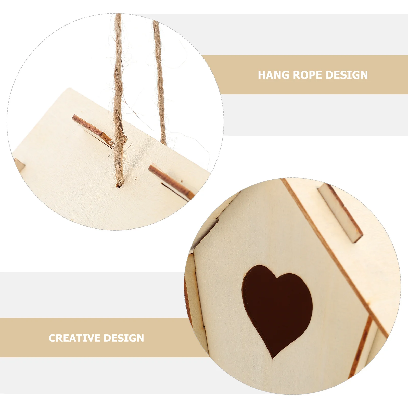 مجموعتان من أدوات ألغاز خشبية لبيت الطيور DIY مجموعة حرفية غير مكتملة للأطفال لوحة ديكور قلادة معلقة حلية حديقة المنزل وعيد الميلاد #2