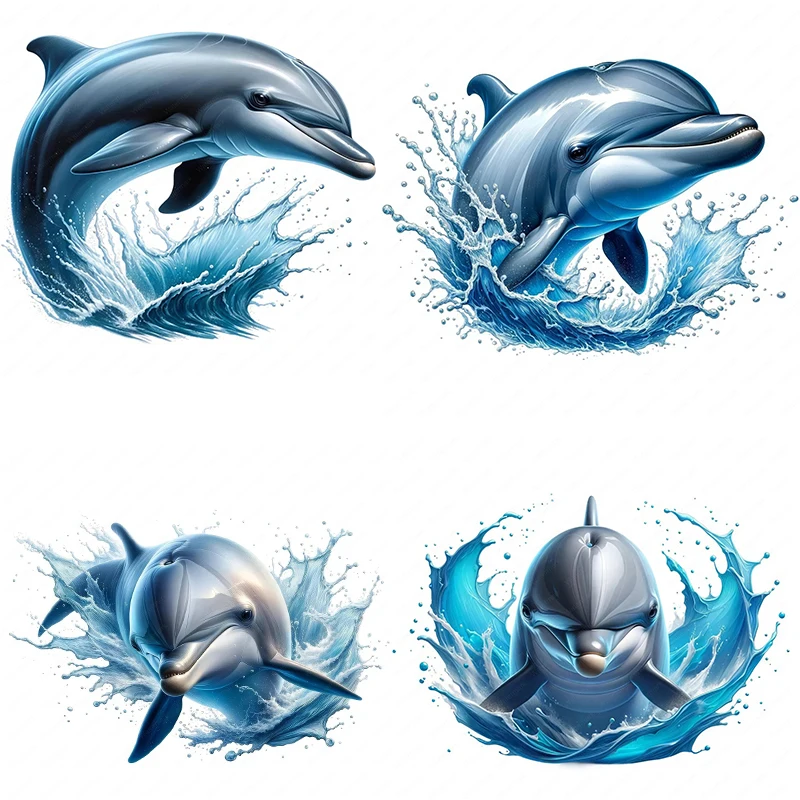 MT832# Beautiful Dolphin Stickers, Bright Wall for Home, Cabinet, Door,Toilet,Decoration, Vinyl Car Decals, Outdoor Indoor Use