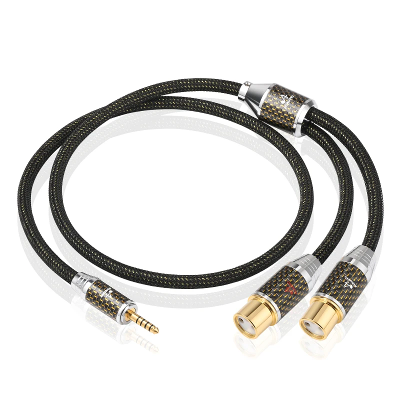 ATAUDIO HiFi 4,4 mm auf 2XLR Audiokabel Hi-End OCC vergoldetes symmetrisches 4,4 mm auf 2XLR Stecker/Buchse Kabel für Verstärker-Player 4