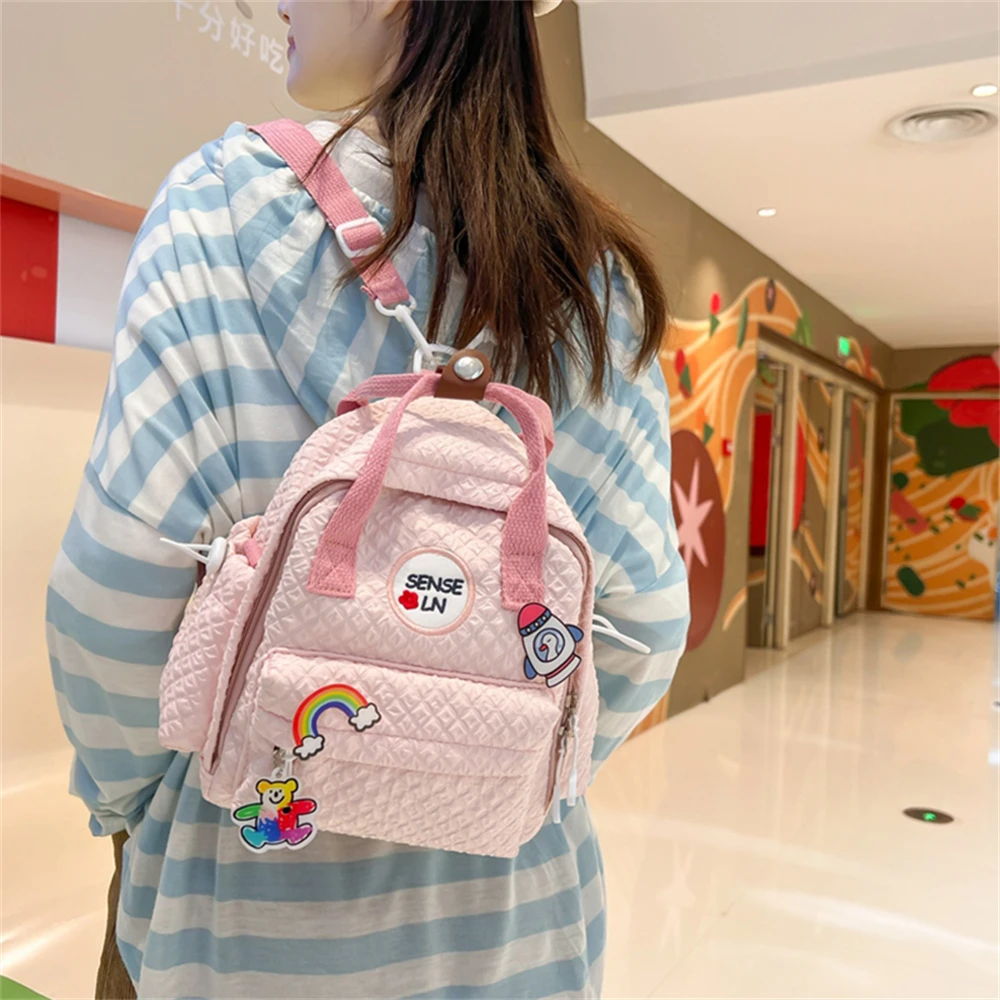 New Small Student Bag Quality Nylon Solid Color Ladies Backpack Fashion Multifunctional Women Travel Bags Mochilas De Mujer Sac