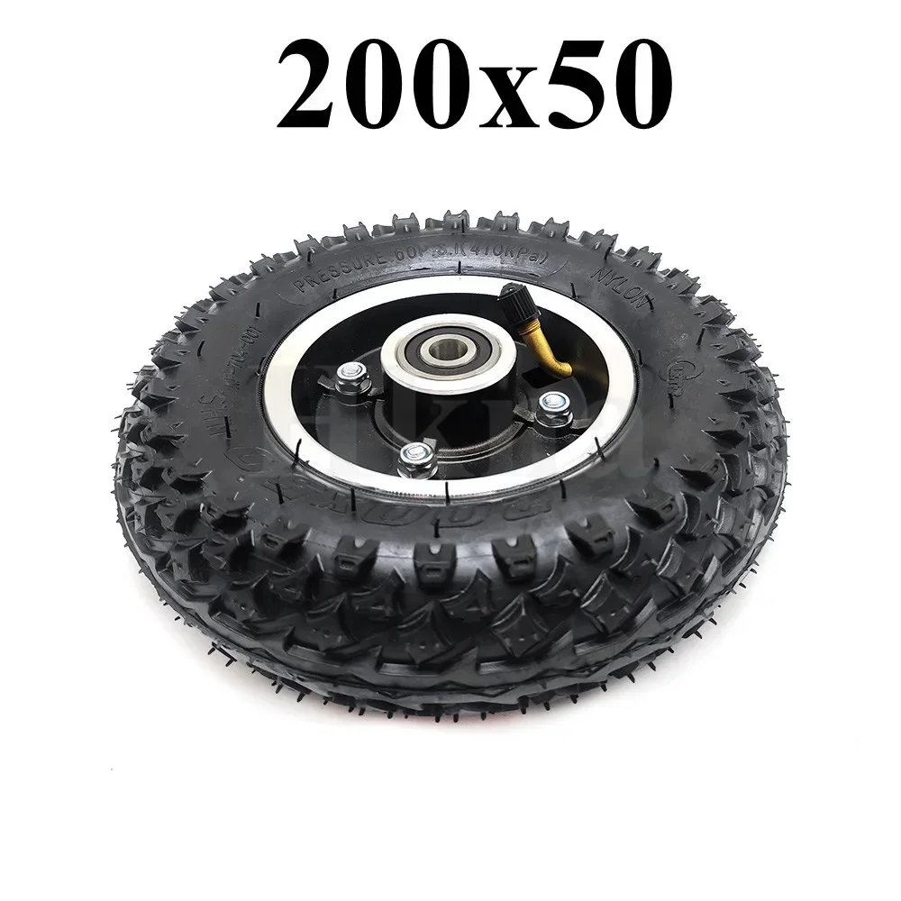 200x50 Front Wheel Tire 200*50 Inflatable 8 Inch Inner and Outer Tyre with Alloy Rim for Electric Scooter Parts