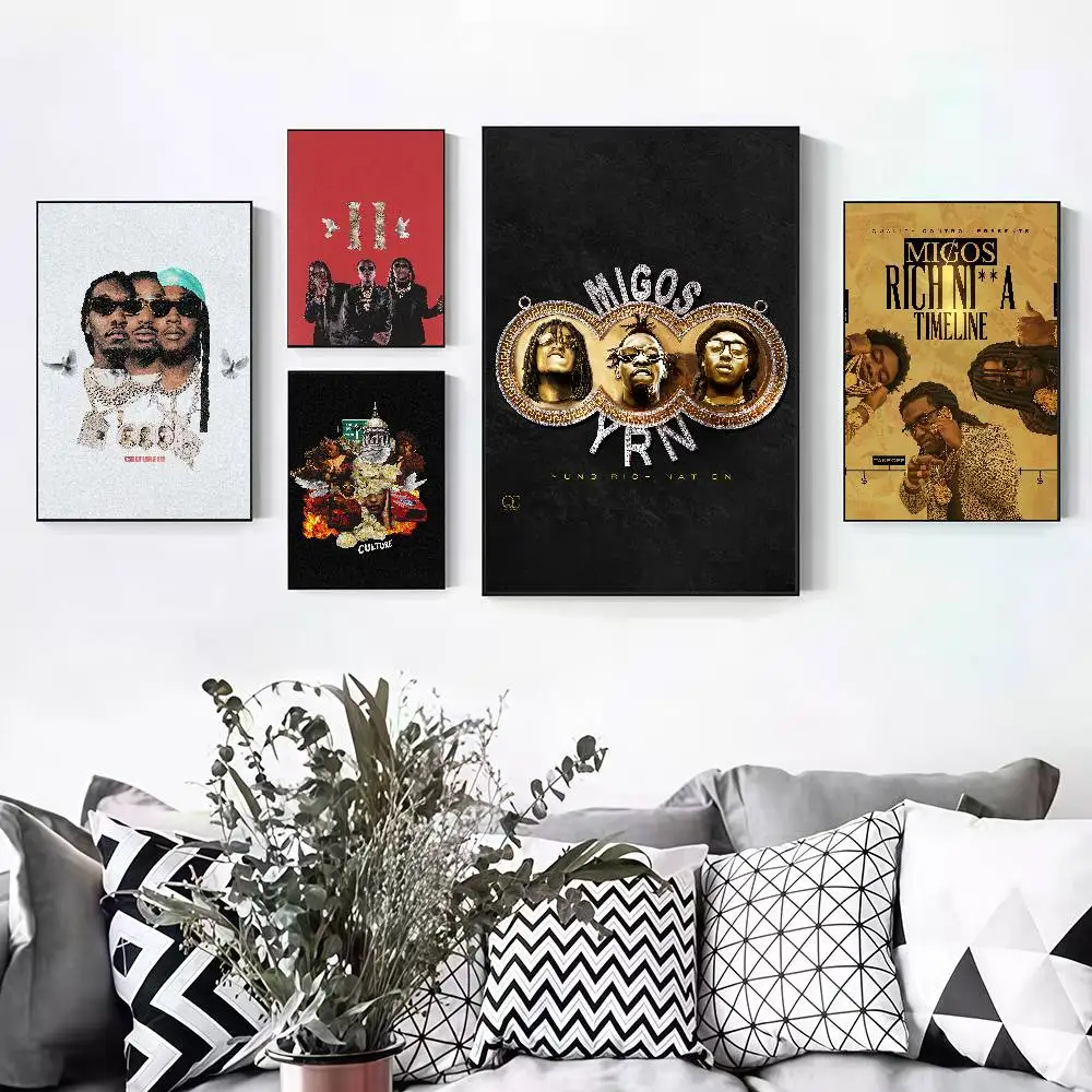 M-Migos Culture III Peelable Self-adhesive Poster Stickers Are Suitable For Frameless Wall Decoration In A Room