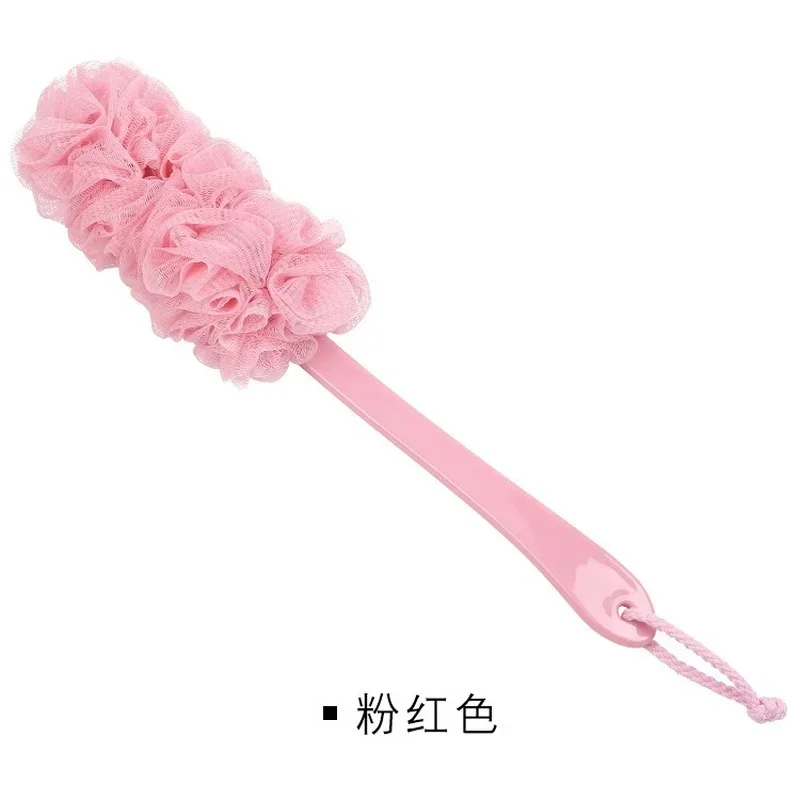 Fashion New Long Handle Hanging Soft Mesh Back Body Bath Shower Scrubber Brush Sponge For Bathroom Hot Sale Shower Brush