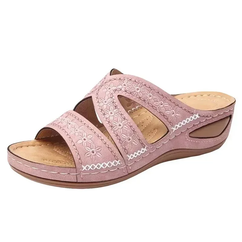 Sommer 2026 Damen-Sandalen mit offenen Zehen, Retro Rutschfeste Leder-Freizeitsandalen, Modische Vielseitige Damensandalen – Detail 11