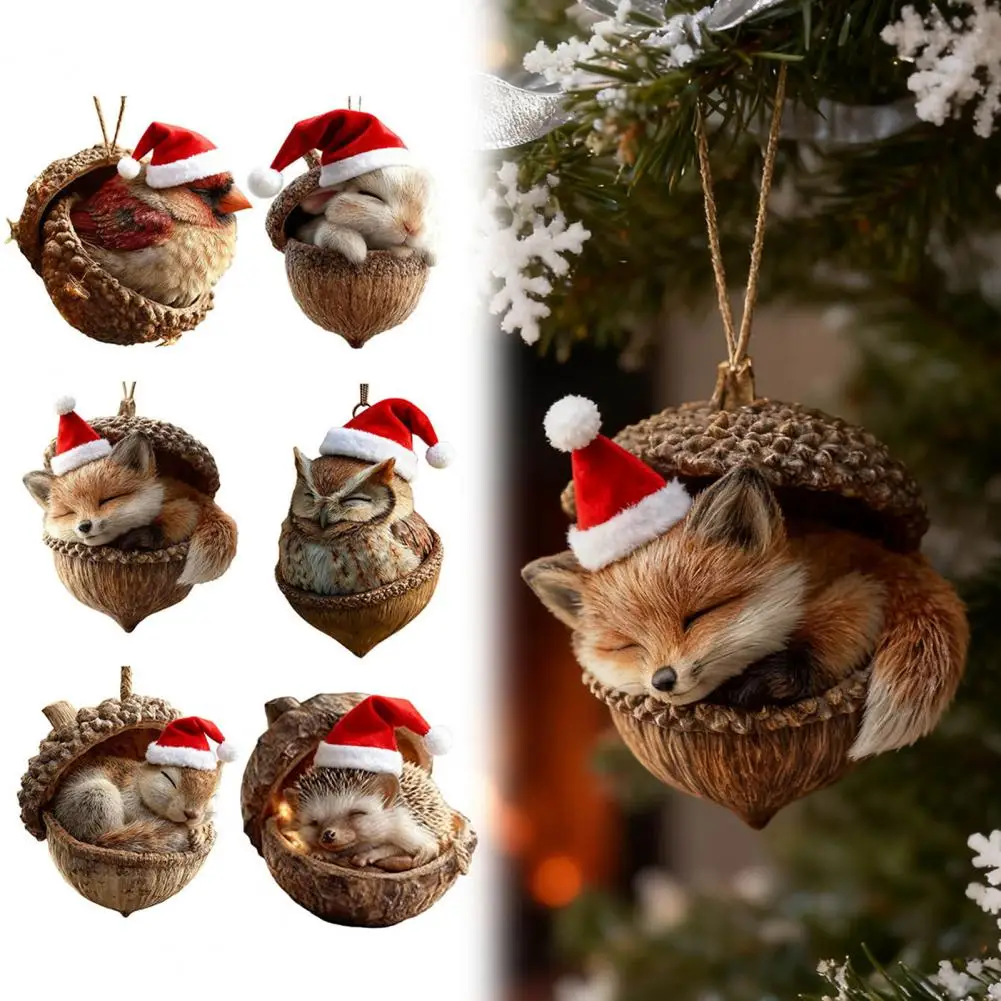 Festive Holiday Decorations Christmas Ornaments Forest Acorn Ornaments Woodland Creature Christmas Decorations Cozy for Home