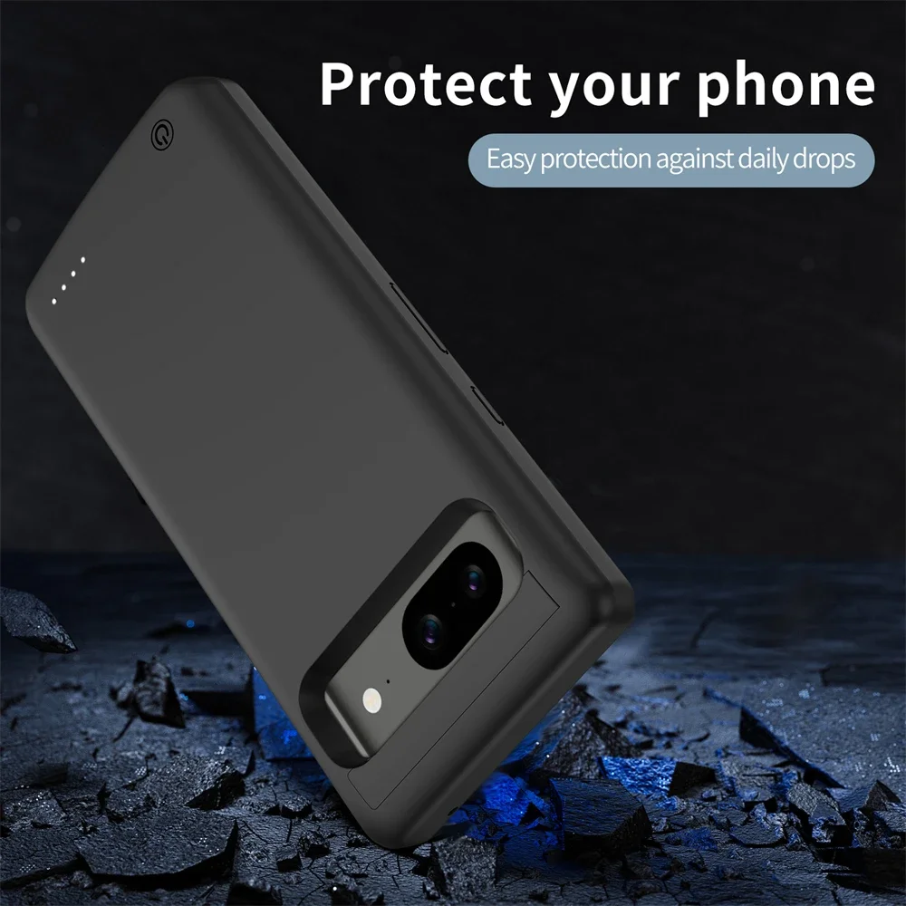 10000mAh Powerbank Cover For Google Pixel 8 Pro External Battery Cases Portable Charger Power Bank Case For Google Pixel 8