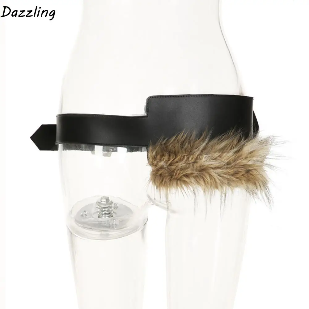 

Adjustable Alloy Hip-hop Belt Jeans Decor Strap Buckle Fur Tassels Waistband Punk Vintage PU Waist Bag Streetwear
