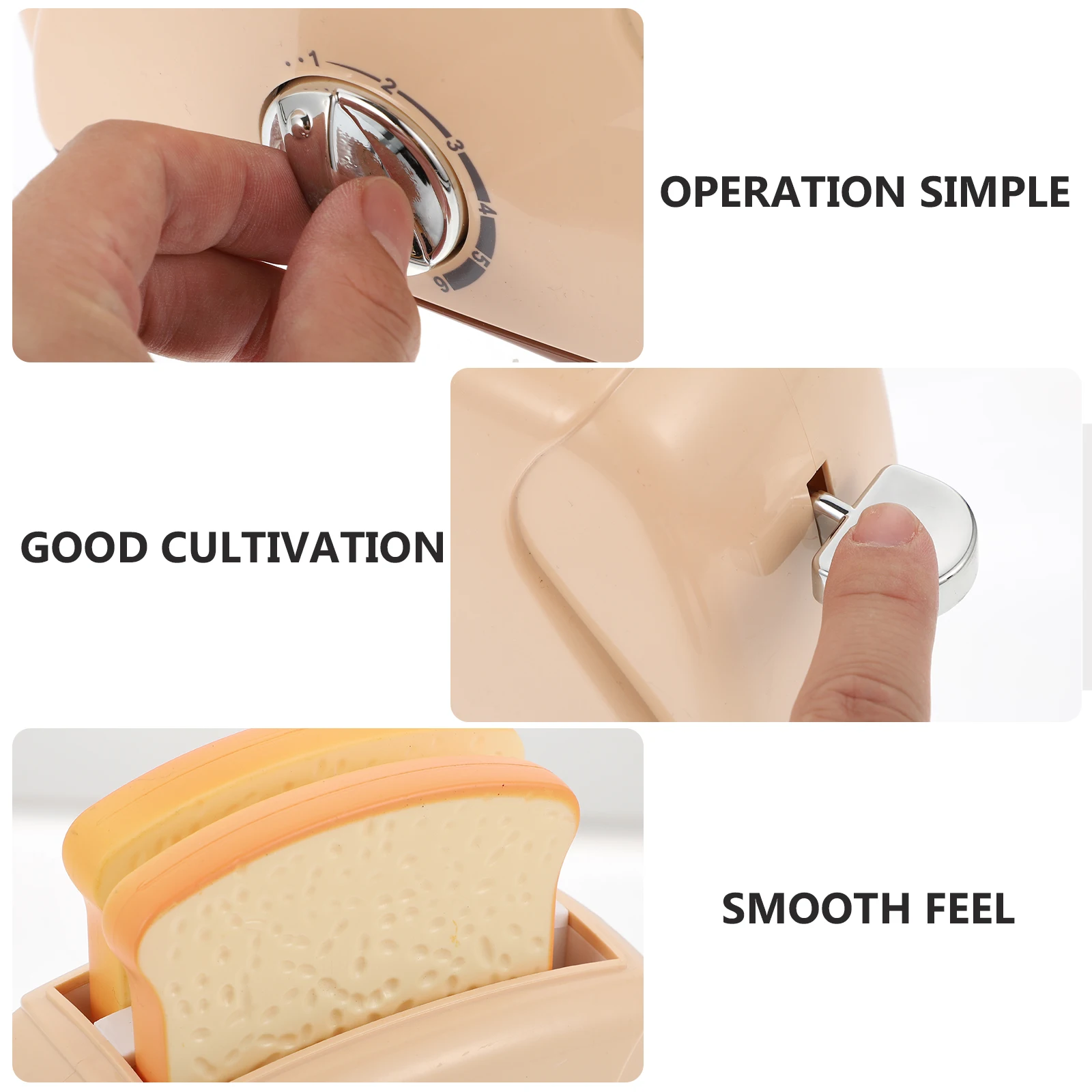 

1pc Simulated Bread Miniature Toaster Machine Ornament Creative Children Plaything Plastic Desktop Home Appliance Play