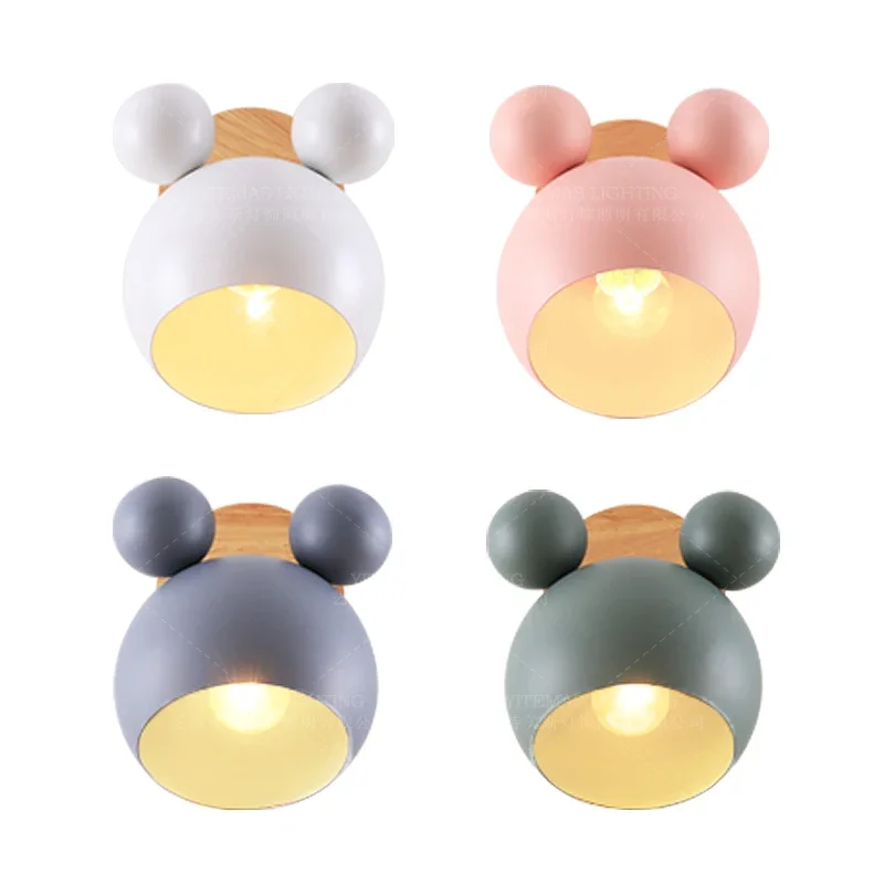 

Cute Kids wall lamp for childrens' wall sconce modern beautiful for baby's room white pink green wall sconce light