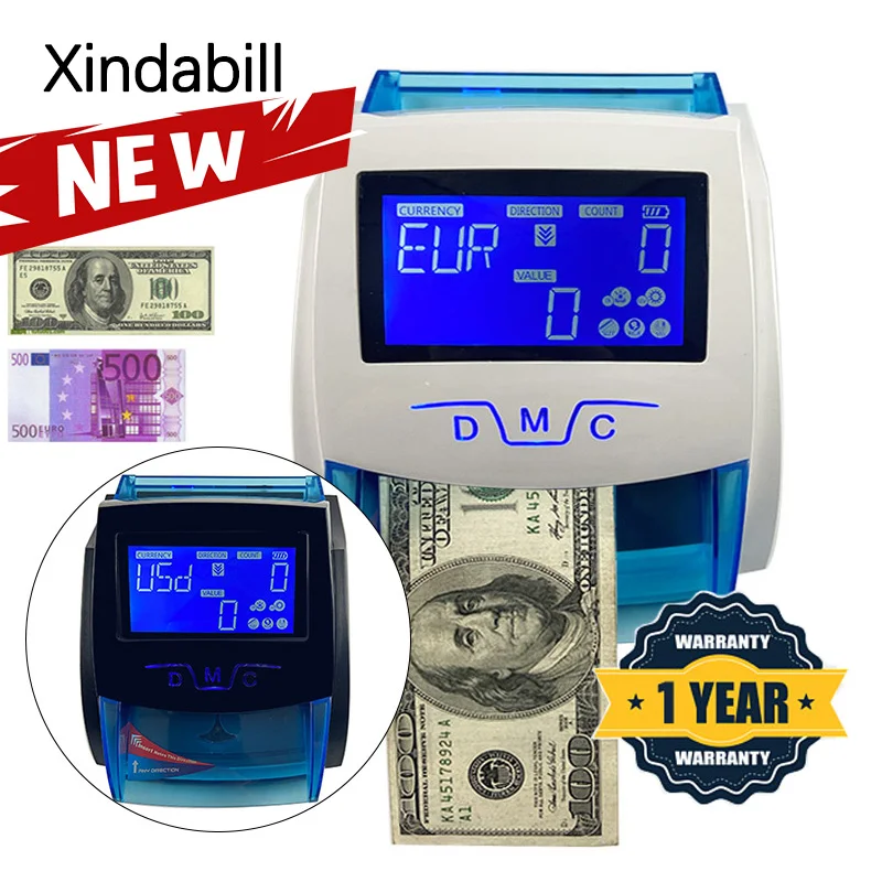 Mini Handy Banknote UV/MG Detecting Machine Fake Euro Notes Money Bill Detector For USD/EUR Cash Dinero Detector With Battery