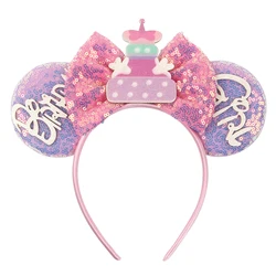 New Disney Mouse Ears Headband For Girls Adults 5'' Sequin Bow Hairband Kids Festival Party Travel DIY Cartoon Hair Accessories