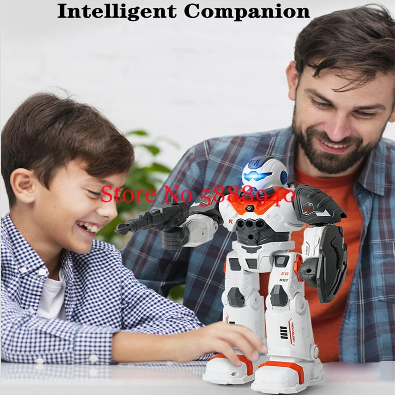 Smart Early Education Auto Demo Fire Bullet Remote Control Space Robot 60Mins Gesture Sensing Singe$Dance Walking RC Robot Toy