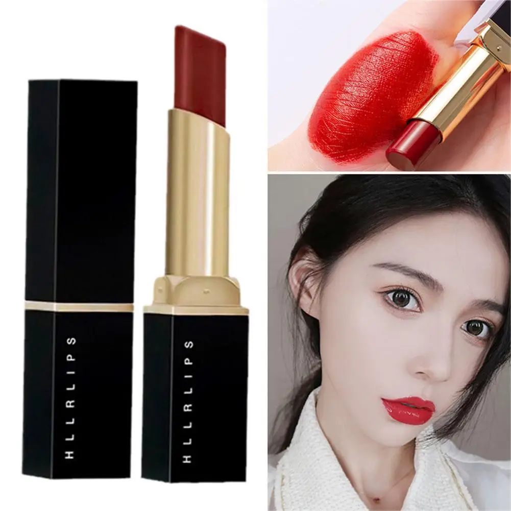 High-end Waterproof Nude Red Pink Lip Gloss Makeup Sexy Long Non-drying Smooth Velvet Lasting Cosmetic Matte Lipstick Women M2E4