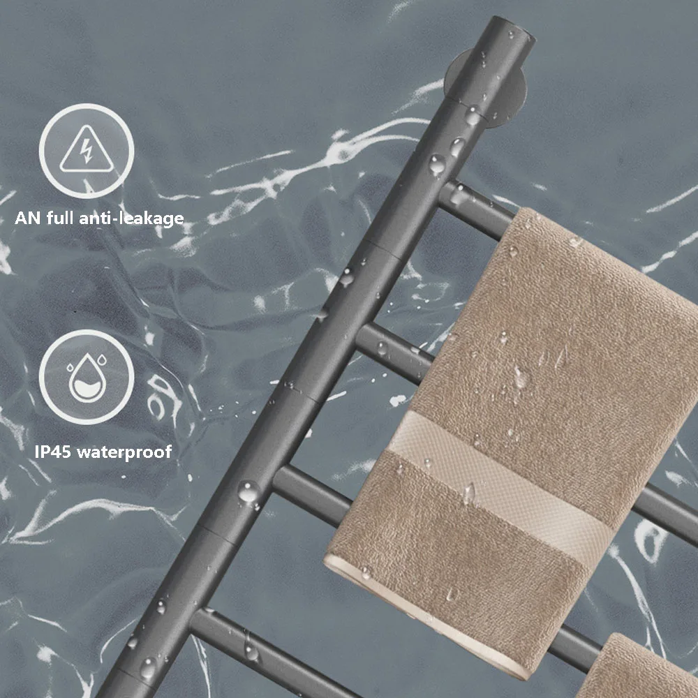 Smart Electric Towel Rack With thermostat Timer  Touch Display Electric Heating Towel Rack Warmer Dryer Bathroom Storage