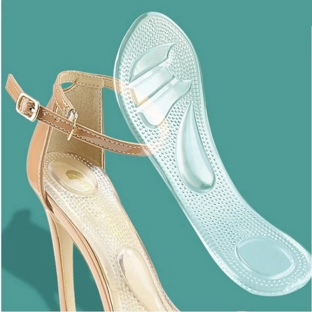 

1pair Silicone Seven Point Insole Adjustable Non Slip Shoe Pad Transparent Heel Protectors High Heels Cushion Foot Care Products