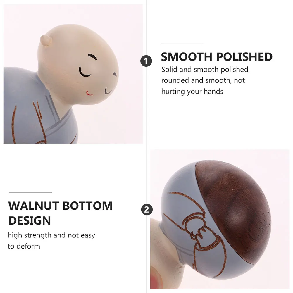 

Wooden Crafts Monk Shape Table Decoration Eco Friendly Desktop nament Handcraft Bamboo Material Tumbler Toy
