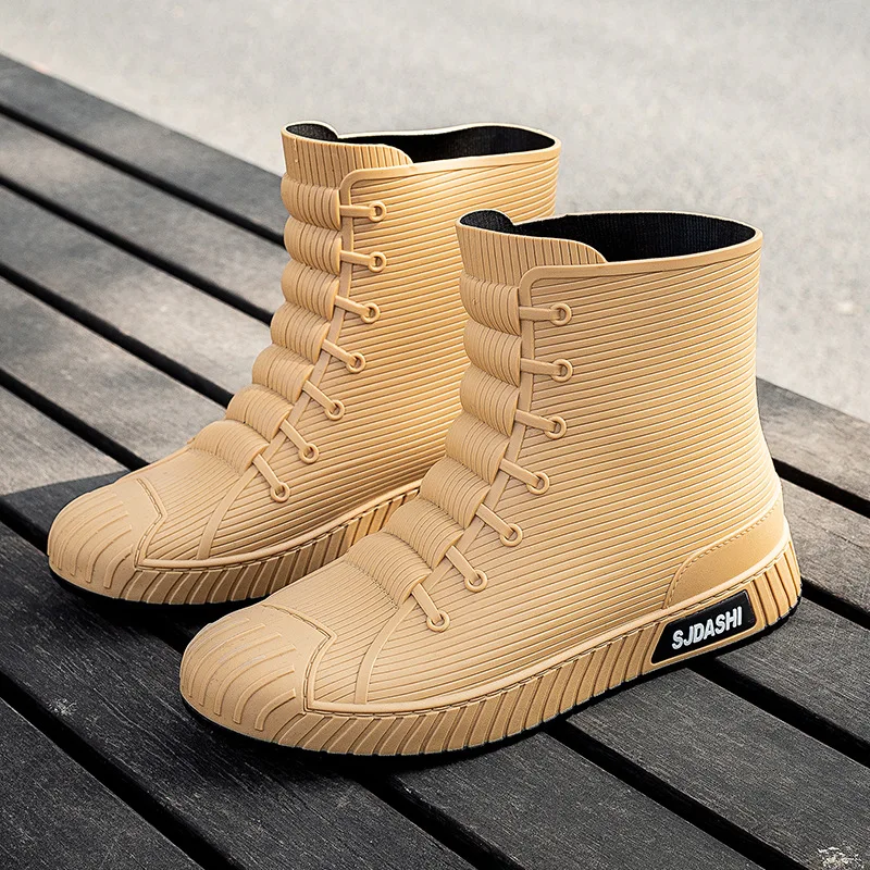 Couple Rain Boots Fashion Rubber Gumboot Non-slip Fishing Shoes for Men Waterproof Garden Work Boots for Women Botas Para Lluvia