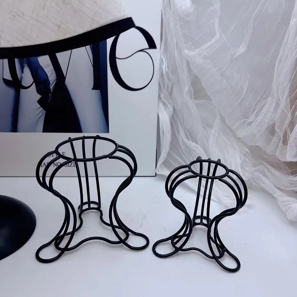 Double-Layer Metal Crystal Ball Stand Dual-Position Display Base Sphere Holder Mineral Specimen Decor