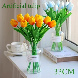 Real Touch Artificial Tulip Bouquet 33cm Durable Simulated Flowers for Wedding Valentine's Day Gifts Indoor Outdoor Party Decor