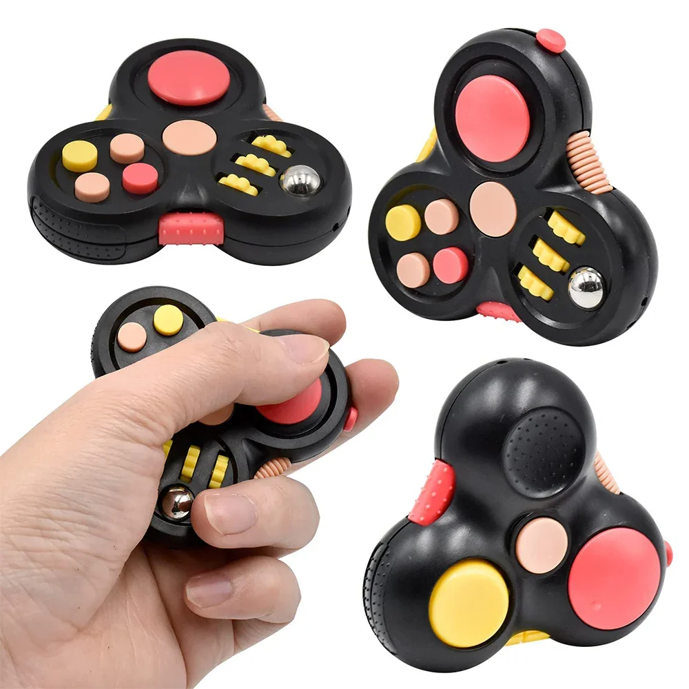 12 in 1 Decompression Rotating Magic Bean Cube Fidget Toys for Kids Adults Anti-Stress Fidget Spinner Sensory Toys Autism Gifts