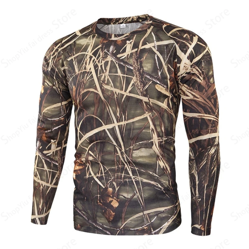 Men\'s Long Sleeve T-shirt 3d Camouflage Print Graphic T Shirts Men Women Fashion Fitness Tops Tees Outdoor Top Camo Clothing