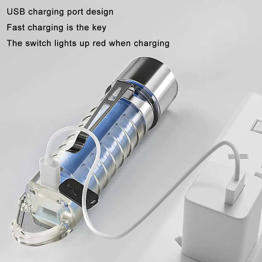 Mini Torch Light LED Keychain Flashlight Aluminium Multifunctional Outdoor Alloy Fishing Torch Camping E6P4