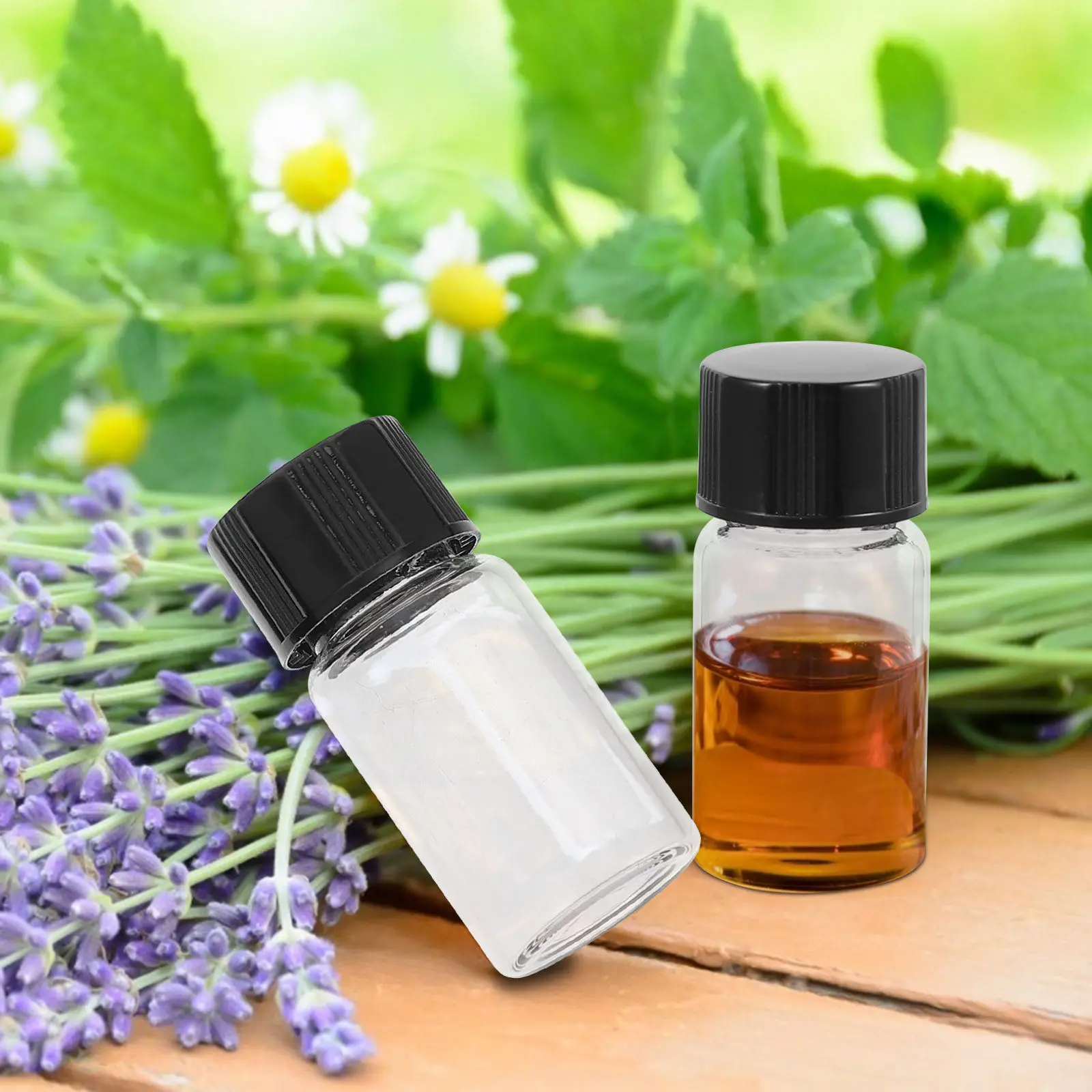 100Pcs Transparent Glass Sample Bottles 3Ml Small Reagent Bottles for Essential Oil Powder Liquid Science Pharmacy
