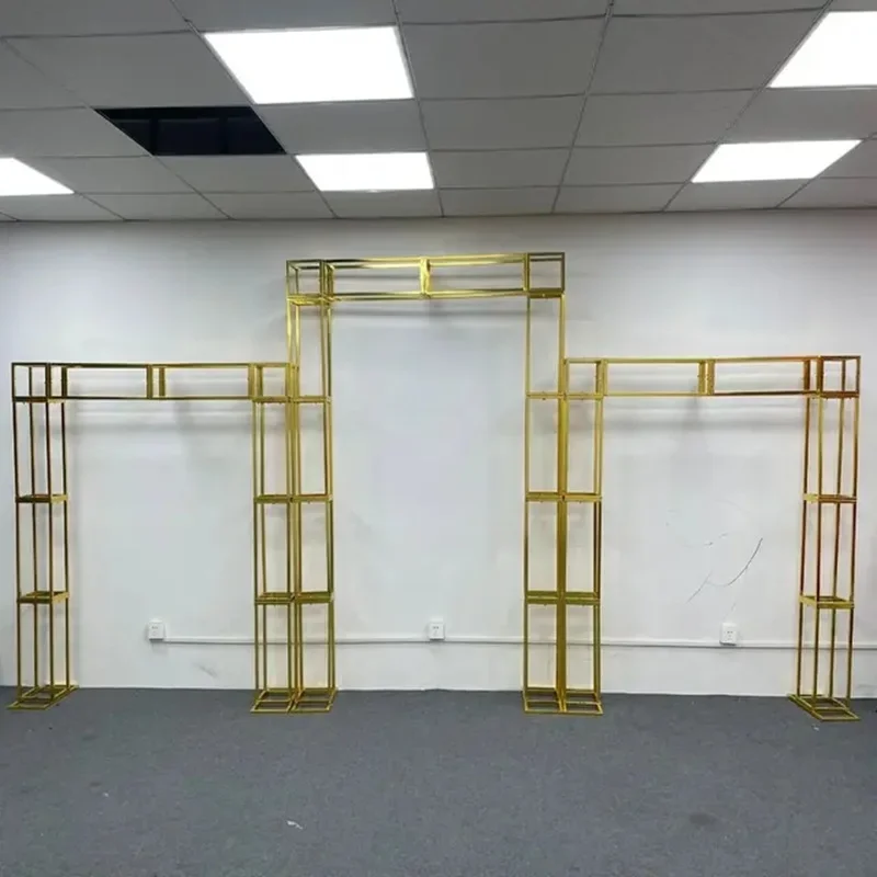 

3 упаковки блестящей квадратной железной арки-колонны, эксклюзивная настройка фонового украшения свадебной вечеринки, идеальный набор подставки для цветов