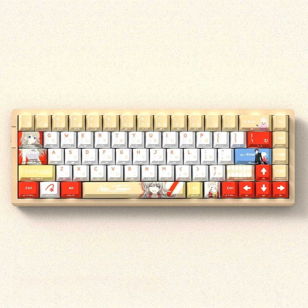 

Anime Keycap PBT Youli Naixu Side Engraved Translucent Keyboard Keychain Compatible with 61/75/87/104/108 Mechanical Keyboard