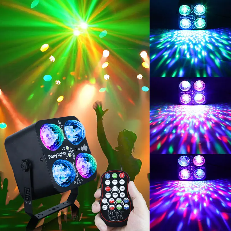 

HCWE Лидер продаж, 4-глазный волшебный шар, украшение, функция памяти, дискотека, светодиодный светильник для свадебного танца для барных клубов, мероприятий