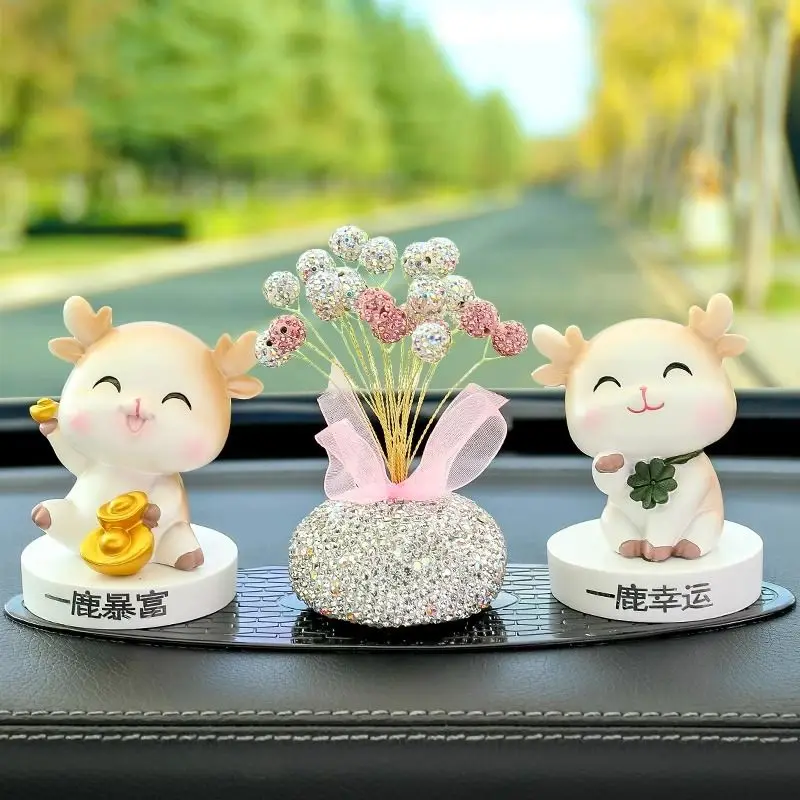 

Car safe journey deer car cute creative car accessories center console men and women decorative ornaments