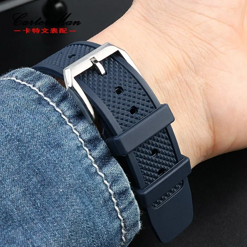 Silicone Watch Strap for IWC International Company Portugal Iw390502 Iw390503 Soft Comfortable Rubber Men\'s Watch Band 22mm