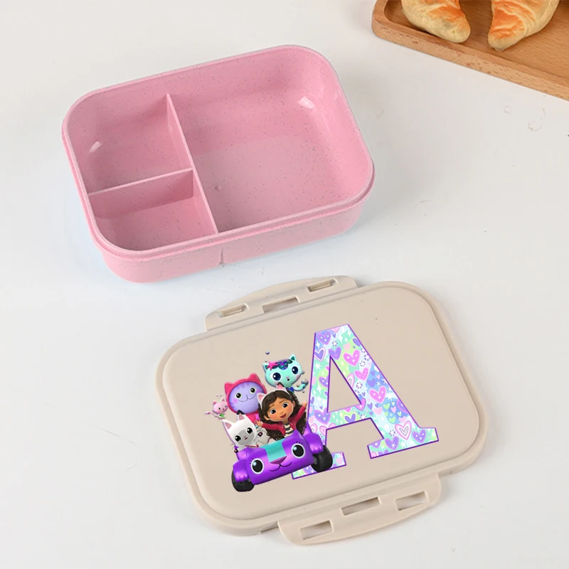 Gabby Dollhouse Ragazze Cartoon Scatole per il pranzo Studente Plastica Anime Scatole Bento portatili Scatola per il pranzo isolata Compleanno per bambini Regalo carino
