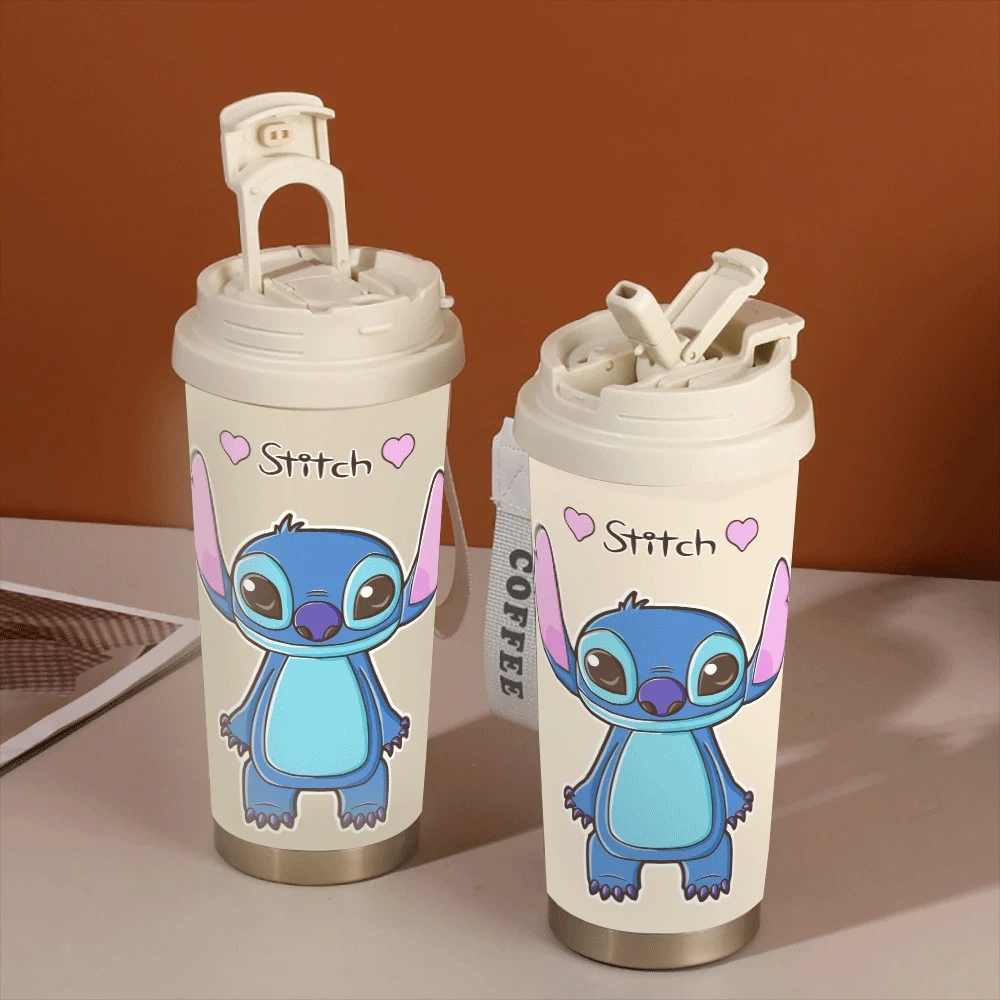 

Lilo&stitch Straw Cup Leakproof Girls Cartoon Insulated Cups Lilo Stitch Cartoon Car Stitch Series Birthday Gifts