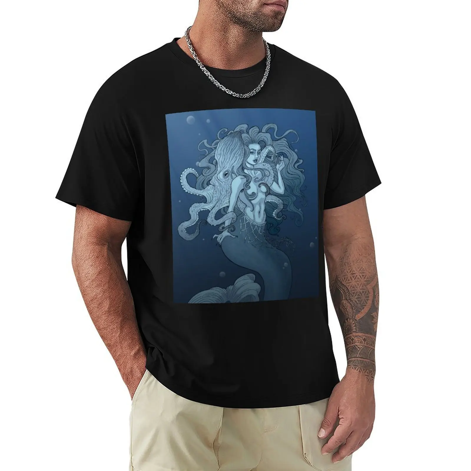 

The Mermaid and Her Companion T-Shirt cotton man t-shirts plain anime shirt tshirts for men